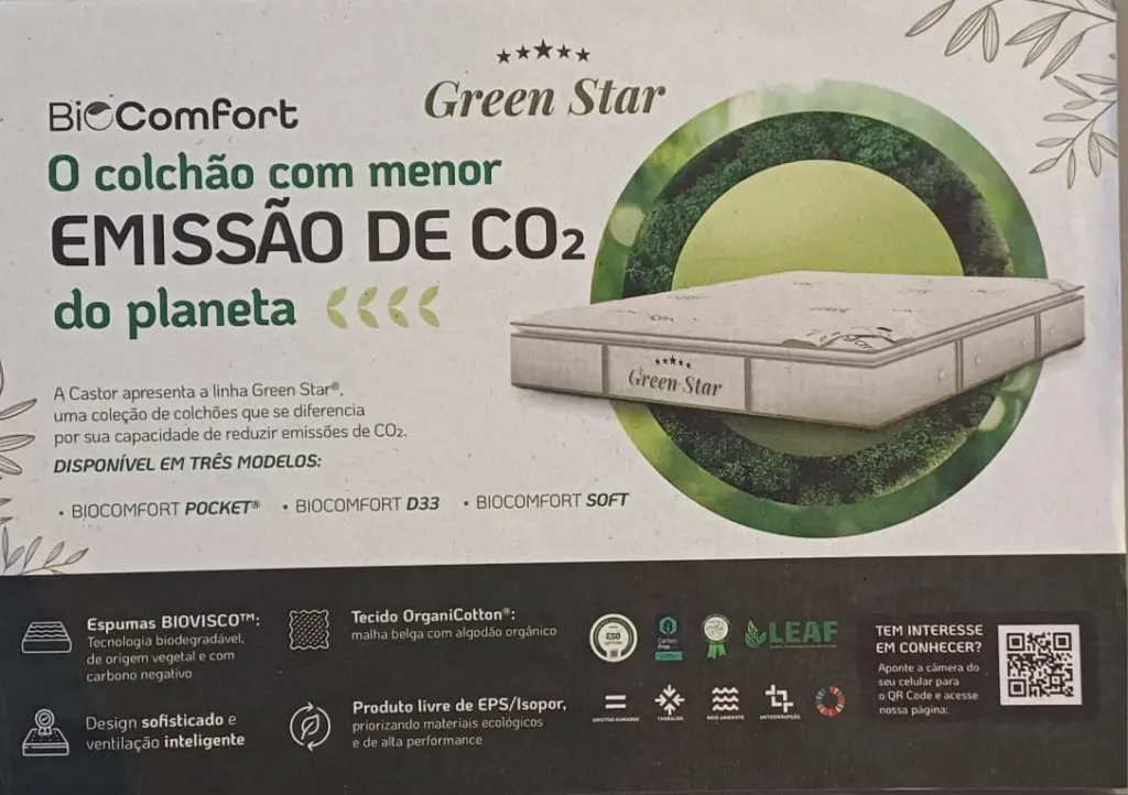 Colchão Castor Green Star Biocomfort (Série Ecológica)