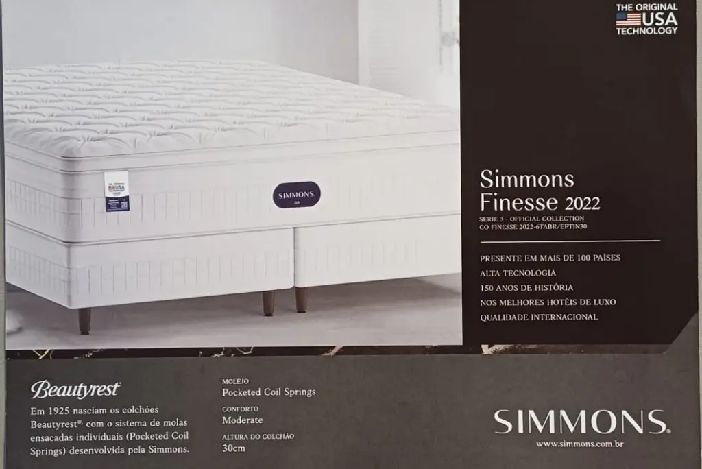 Colchão Simmons Finesse 2022 (Série 3 – Official Collection)